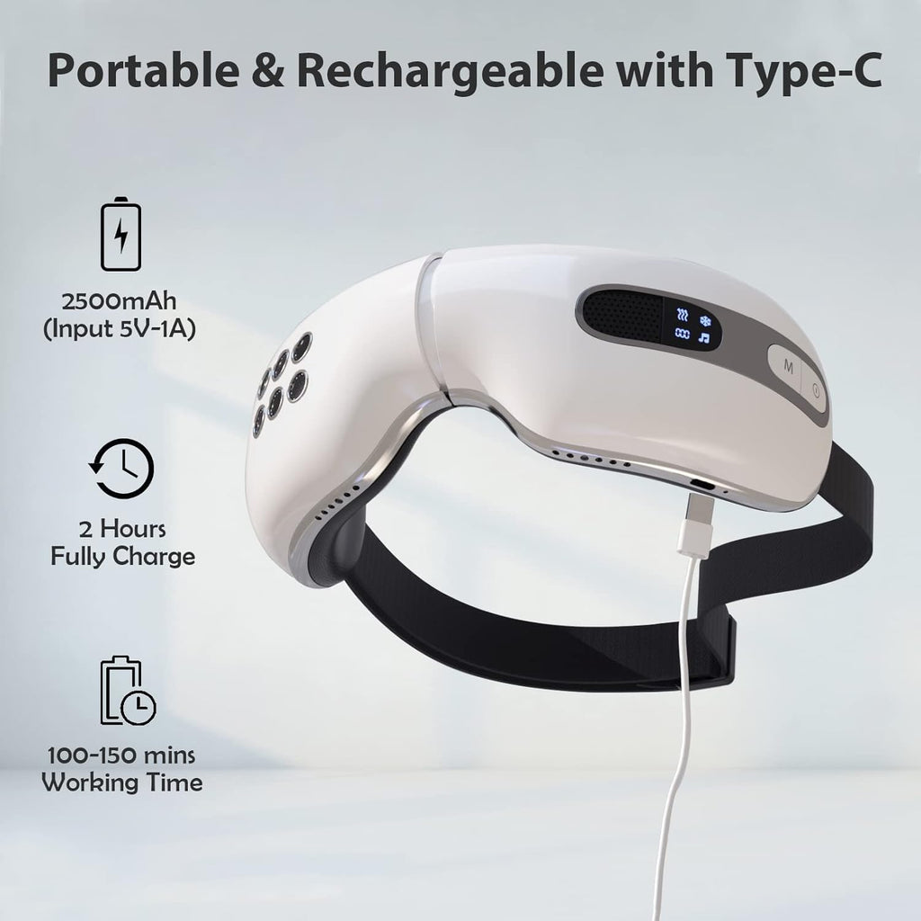 Eye Massager with Heat and Cooling for Migraines Dry Eyes Heated Eye Massager for Sleeping Travel Birthday Gifts for Women and Men