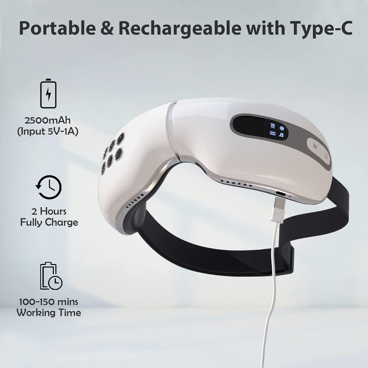 Eye Massager with Heat and Cooling for Migraines Dry Eyes Heated Eye Massager for Sleeping Travel Birthday Gifts for Women and Men