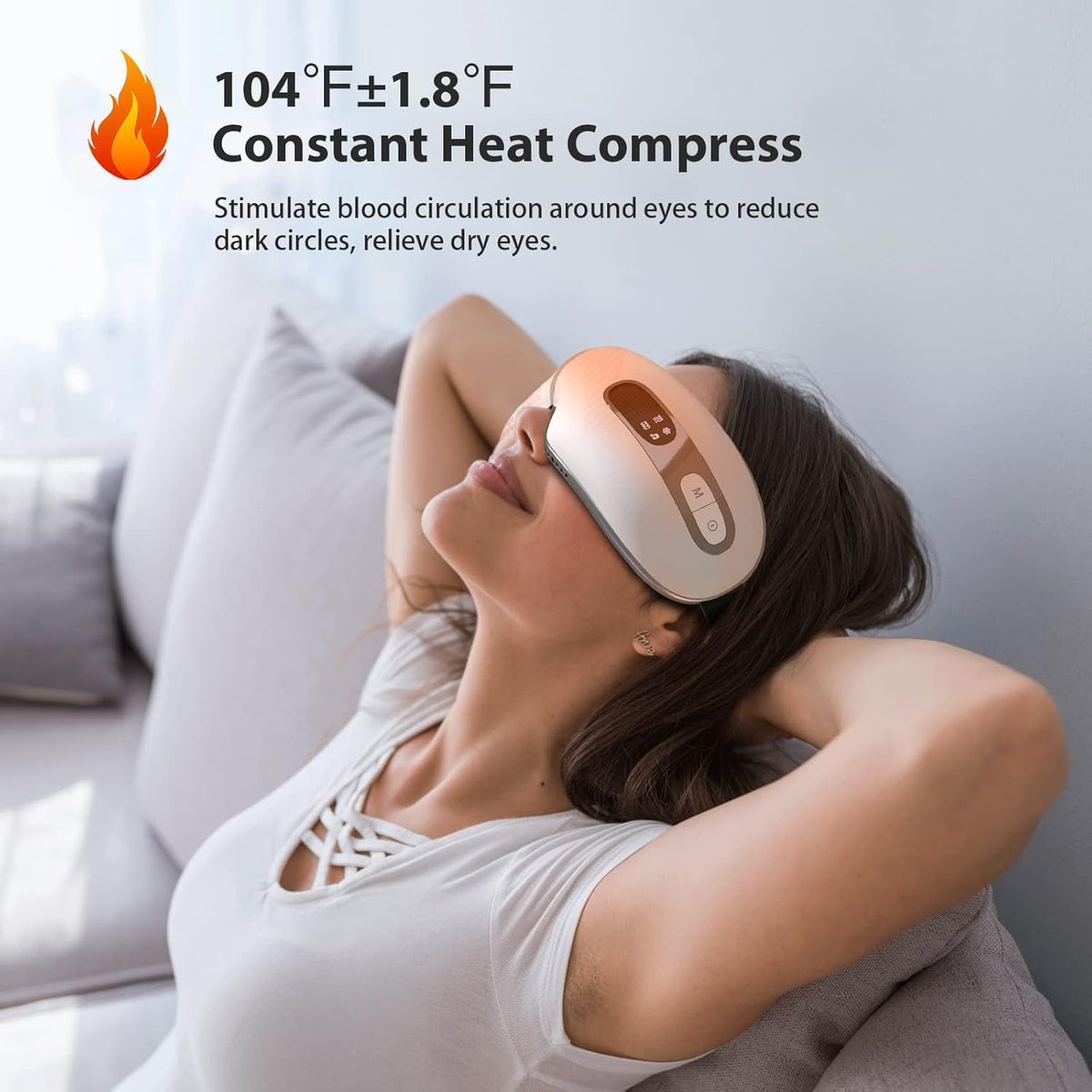 Eye Massager with Heat and Cooling for Migraines Dry Eyes Heated Eye Massager for Sleeping Travel Birthday Gifts for Women and Men