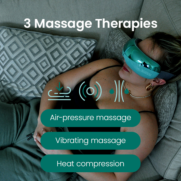 Oko Eye Massager - Relieve Eye Fatigue and Promote Relaxation with Air Pressure, Vibration and Hot Compress
