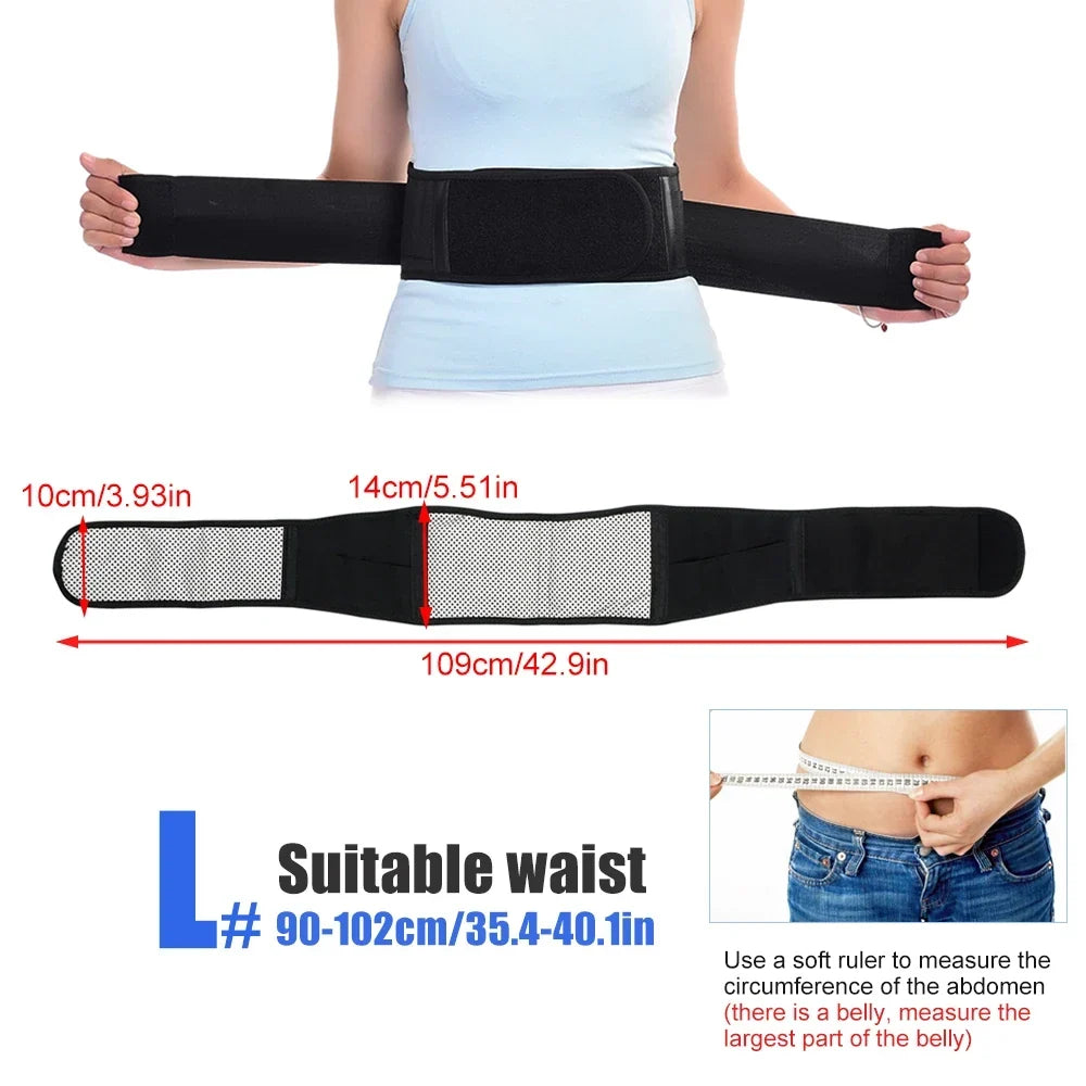 Magnetic Self-Heating Lumbar Support Belt – Back Pain Relief