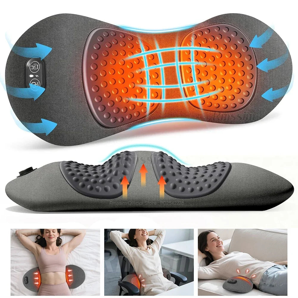3-in-1 Electric Lumbar Support Pillow | Heat, Vibration & Traction
