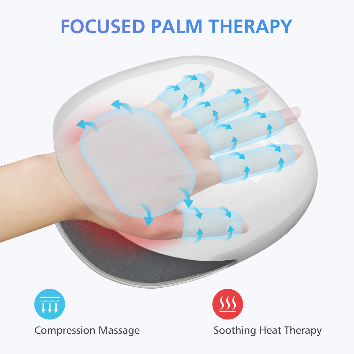 Wireless Hand Massager, 3 Levels Compression & Heating - 4803